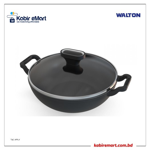WCW- Cast Iron Karai 24 CM with Glass Lid Walton Kitchen Cookware