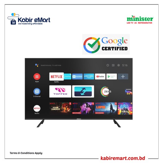 Minister M-55 TANDID SMART ANDROID GOOGLE VOICE 4K (55MG5010B)