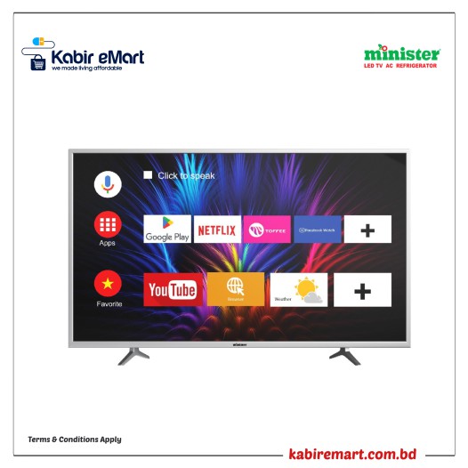 Minister 43 Inch 4K Tandid Android Voice LED MI43U4K31PVS