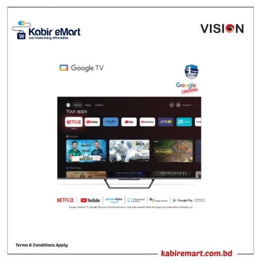Vision 55 QLED TV Google Android 4K PQ1Galaxy Pro