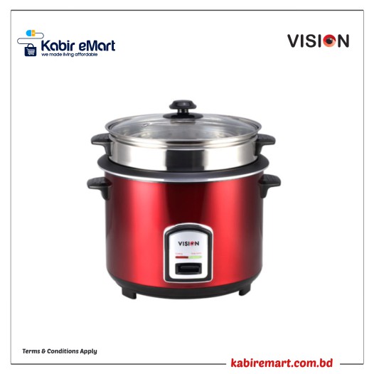 VISION Rice Cooker 3.0 Ltr 100 SS Red