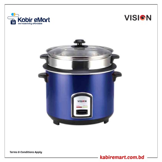 VISION Rice cooker 1.0 ltr 100 SS Blue (Single Pot)