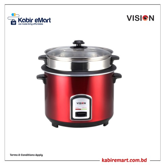 VISION Rice Cooker  1.0 L 100 SS Red (Single Pot)