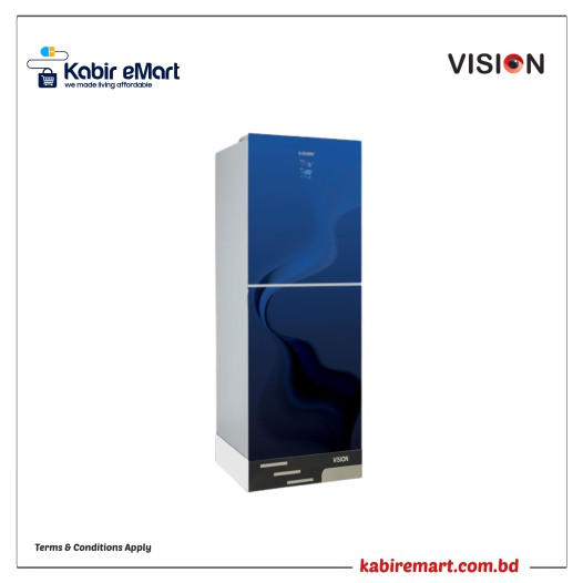VISION Glass Door Refrigerator Smart Dis. RE- 252 Liter Blue River Bottom Mount Vision refrigerator