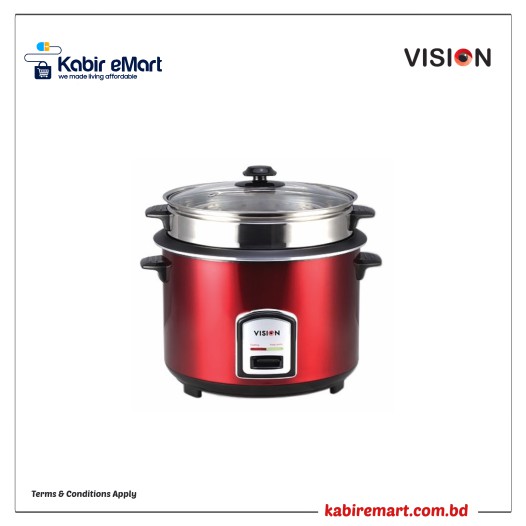 VISION 1.8 Liter Rice Cooker REL-40-06 Stainless Steel Single Pot Regular Red