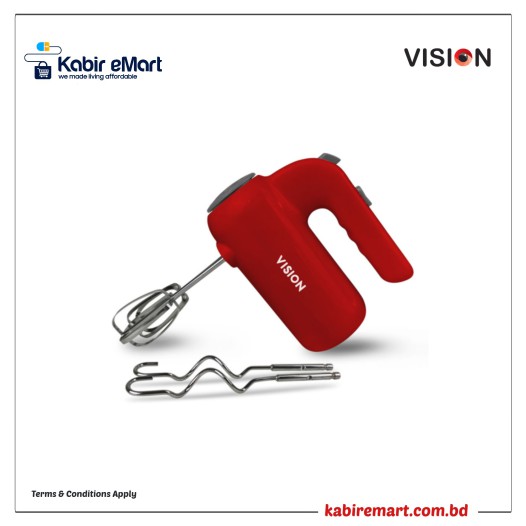 VISION Electric Hand Mixer VIS-HM-002 Red