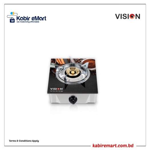 VISION LPG Single Glass Gas Stove Chocolate 3D