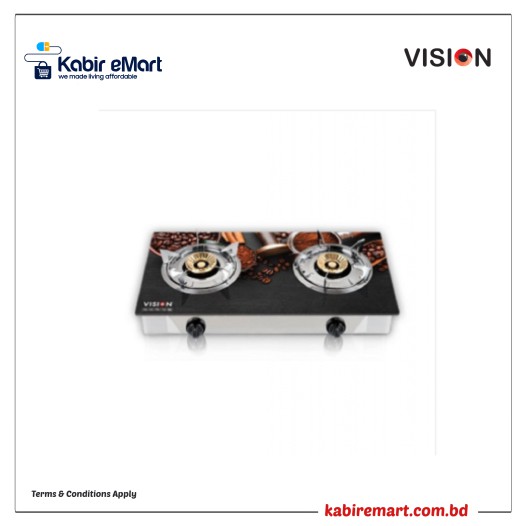 VISION LPG Double Glass Gas Stove Chocolate 3D
