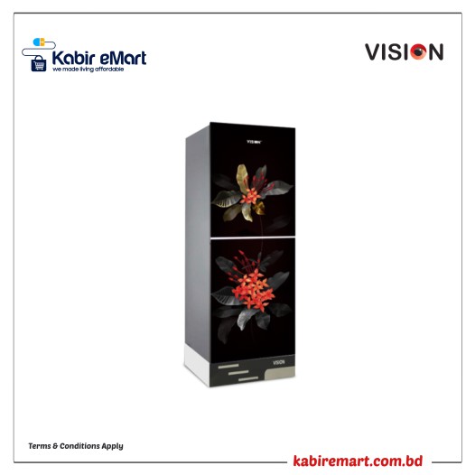VISION Glass Door Refrigerator RE-160 Liter Azalea Flower Top Mount