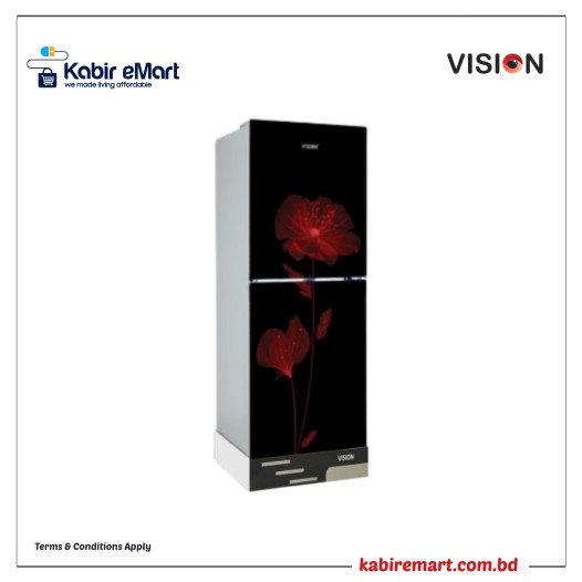 VISION Glass Door Refrigerator RE-150L Daisy Red F Top Mount
