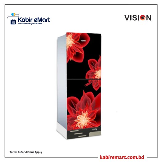 VISION Glass Door Refrigerator RE-185L Dahlia RE-d Bottom Mount