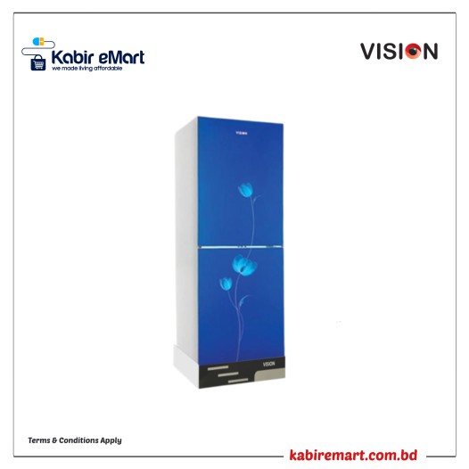 Vision Glass Door Refrigerator RE-160L Blue FL-BM