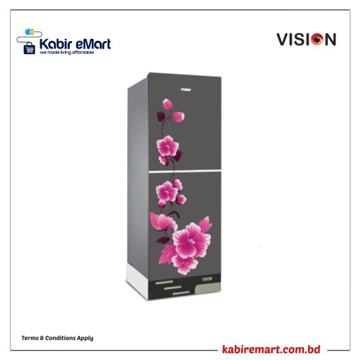 VISION Glass Door Top Mount Refrigerator RE-262 Litre Mirror Iris
