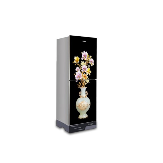 VISION Glass Door Refrigerator RE-150 Liter Vase G Magnolia Floweer Top Mount