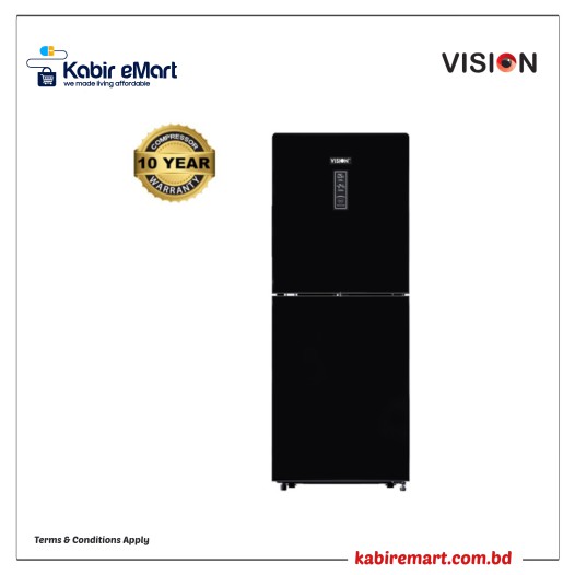 VISION Glass Door Refrigerator RE-309 Liter NF Black