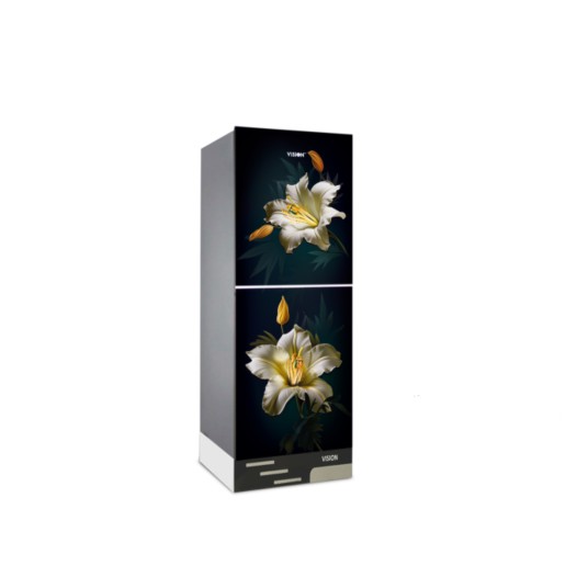 VISION Glass Door Refrigerator RE-150 Liter Golden Gardenia Top Mount