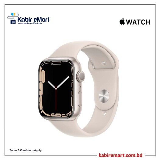 Apple Watch Series 7 GPS, 45mm Starlight Aluminum Case with Sport Band