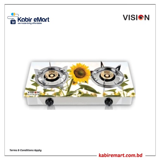 VISION NG Double Glass Gas Stove Sun Fl 3D