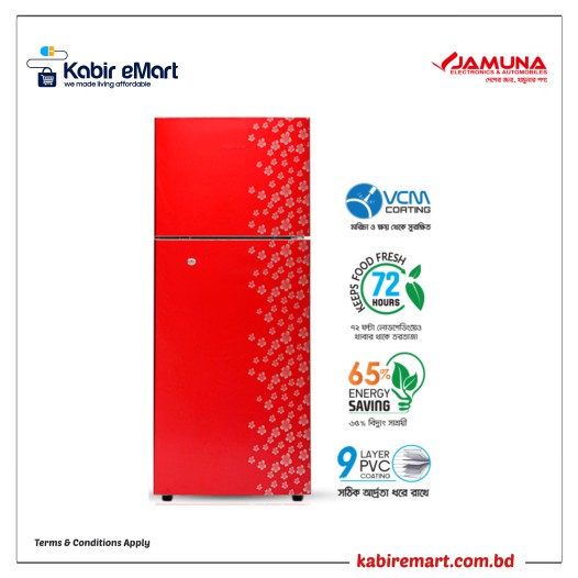 JR-UES633300 Glossy Shining Red Flower Jamuna Refrigerator