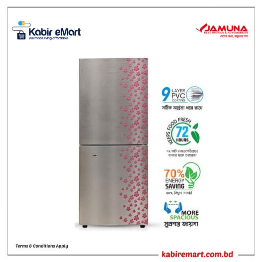 JR-UES632900-Glossy Shining Gray Silver Flower Jamuna Refrigerator