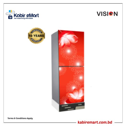 VISION Glass Door Refrigerator RE-242 Liter Digital lily Flower Top Mount