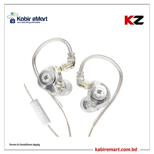 KZ EDX Pro Dual Magnetic Dynamic Hi-Fi In-Ear Earphone with Mic