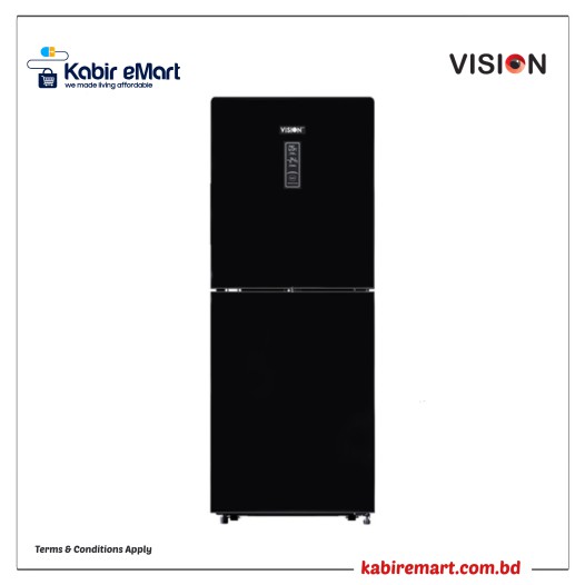 VISION Glass Door Refrigerator RE-285 Liter NF Black