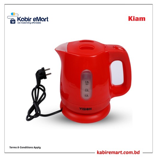 VISION Electric Kettle 0.8 Liter Red (VSN-EK-01)