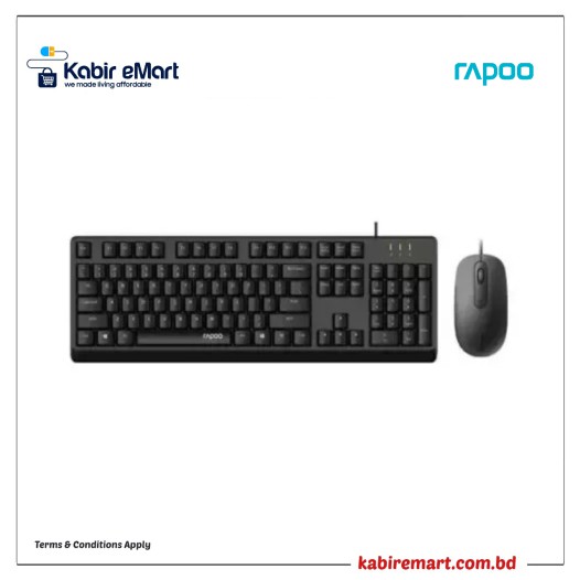 kabiremart.com.bdRapoo X130 PRO Wired Keyboard And Mouse Combo