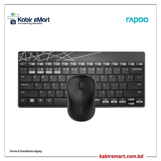 Rapoo 8000M Multi-mode Wireless Keyboard and Mouse Combo