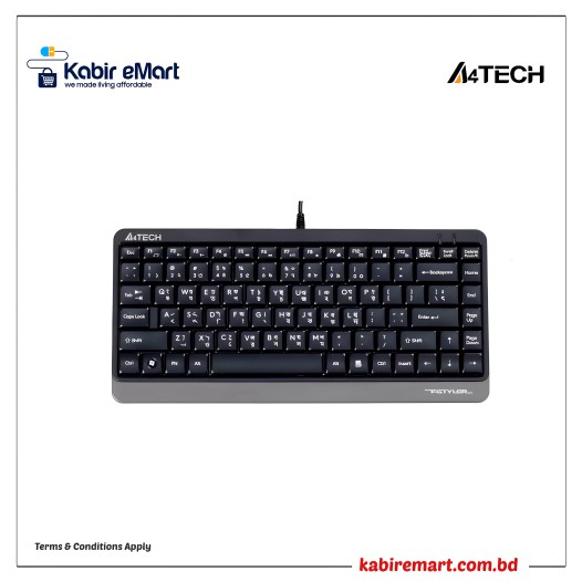 A4TECH FK11 USB Mini Keyboard With Bangla Black