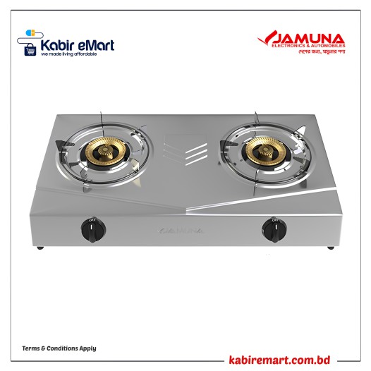 Jamuna Gas Stove JGS-GB02SS LPG/NG (Brass Burner)