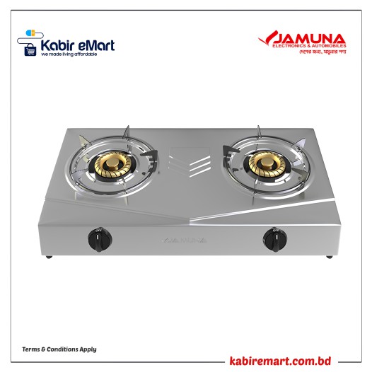 Jamuna Gas Stove JGS-SB02SS LPG/NG (Brass Burner)