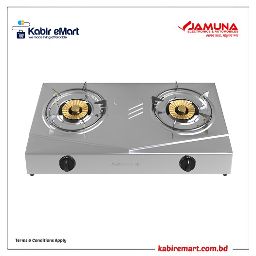 Jamuna Gas Stove JGS-NB02SS LPG/NG (Brass Burner)
