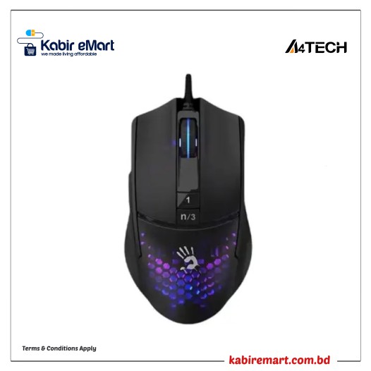 A4tech Bloody L65 Max Honeycomb Lightweight RGB Wired Gaming Mouse