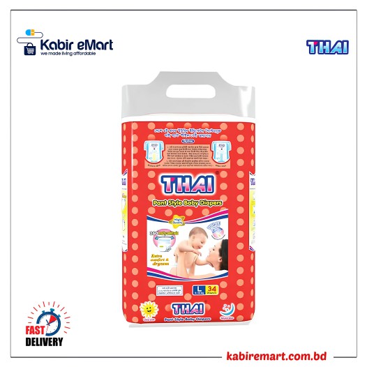 Thai Pant Diaper L ( 9-16 kg ) 34 Pcs