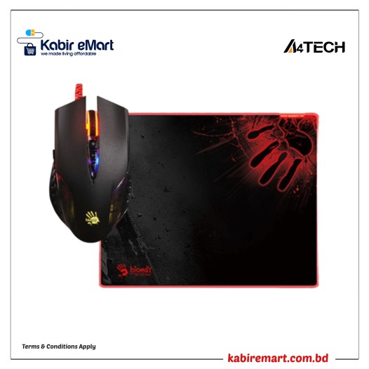 A4TECH Q5081S Neon X'Glide Gaming Mouse & Mouse Pad
