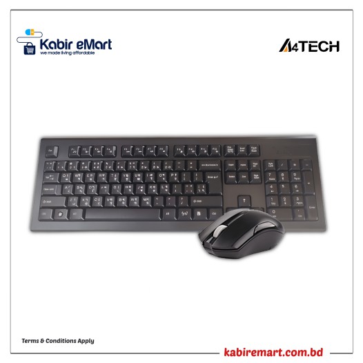 A4TECH 3000N V-TRACK 2.4G Wireless BANGLA Keyboard