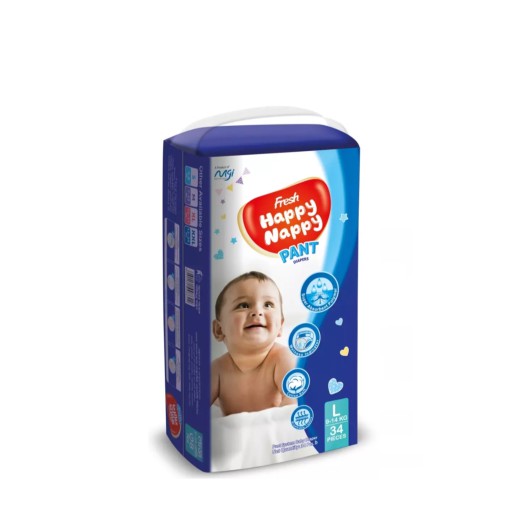 Fresh Happy Nappy Pant Diaper L (9-14 kg) 34 pcs