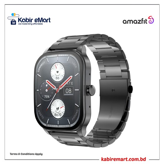 Amazfit Pop 3S Limited Classic Edition Bluetooth Calling Smart Watch (Metallic Strap)