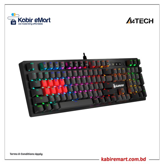A4TECH Bloody B820R Light Strike RGB Animation LK RED Switch Mechanical Gaming Keyboard