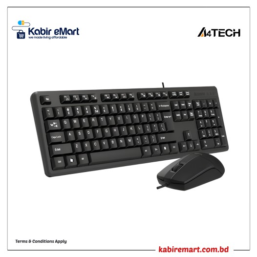 A4tech KK-3330 USB Multimedia Keyboard Mouse Combo Black