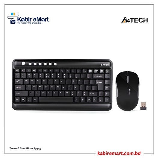 A4TECH 3300N Wireless Keyboard With Padless Mouse