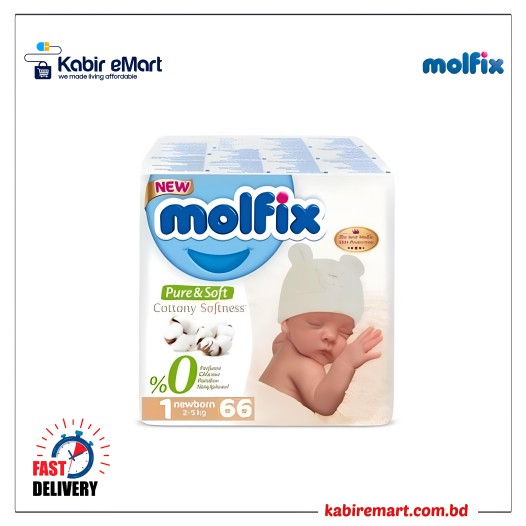 Molfix Twin Newborn Belt (2-5 Kg) 66 Pcs