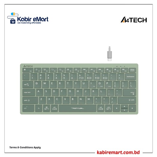 A4TECH Fstyler FBX51C Rechargeable Bluetooth & 2.4G Wireless Keyboard