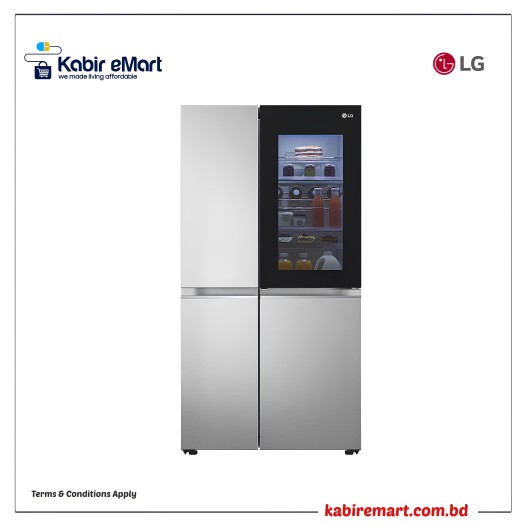647L side-by-side-fridge with InstaView Door-in-Door™ in New Noble Steel