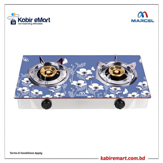 MGS-GDB90 (LPG/NG) Marcel Gas stove Glass Top Double Burner