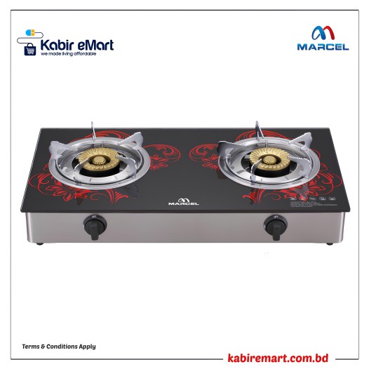 MGS-GDC10 (LPG/NG) Marcel Gas stove Glass Top Double Burner