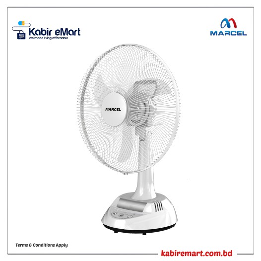 M17OA-EM-MS (Stand-White, Base-White) 17 Marcel Rechargeable Table Fan