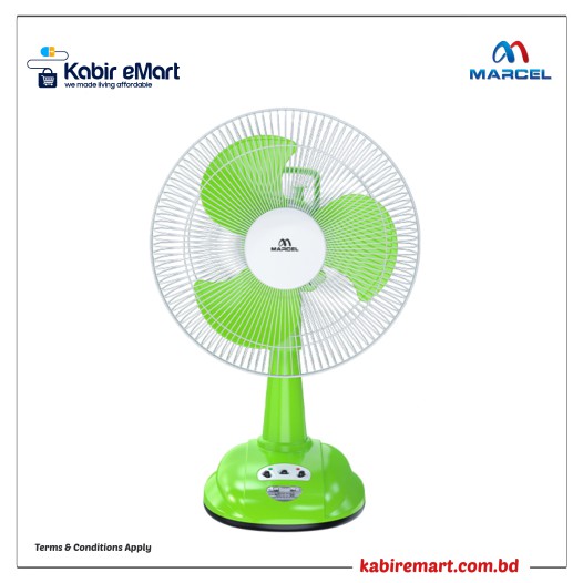 MRTF12A (12") Marcel Rechargeable Table Fan (Green)